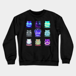 Set of kawaii space cats real breeds and fantasy cat Crewneck Sweatshirt